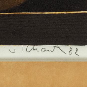 PHILIP VON SCHANTZ, litograph. Signed. Dated. Image 19 x 23.5 cm.