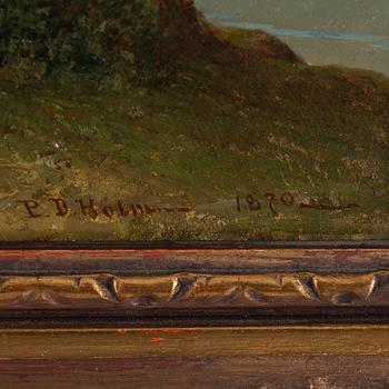 PER DANIEL HOLM, oil on canvas, signed and dated 1870.