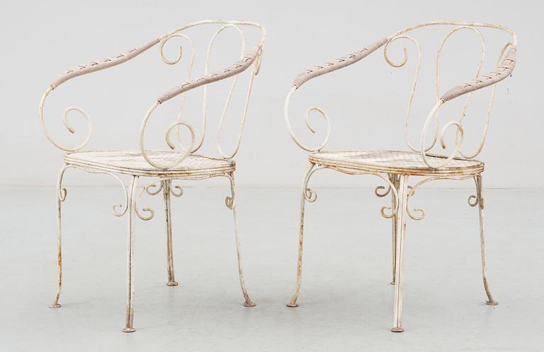 TRÄDGÅRDSSTOLAR, ett par, 1930/40-tal.