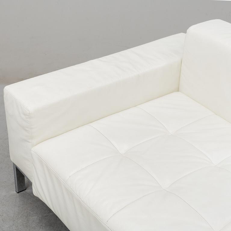 EMAF PROGETTI, an 'Alfa' leather covered sofa from Zanotta, Italy.