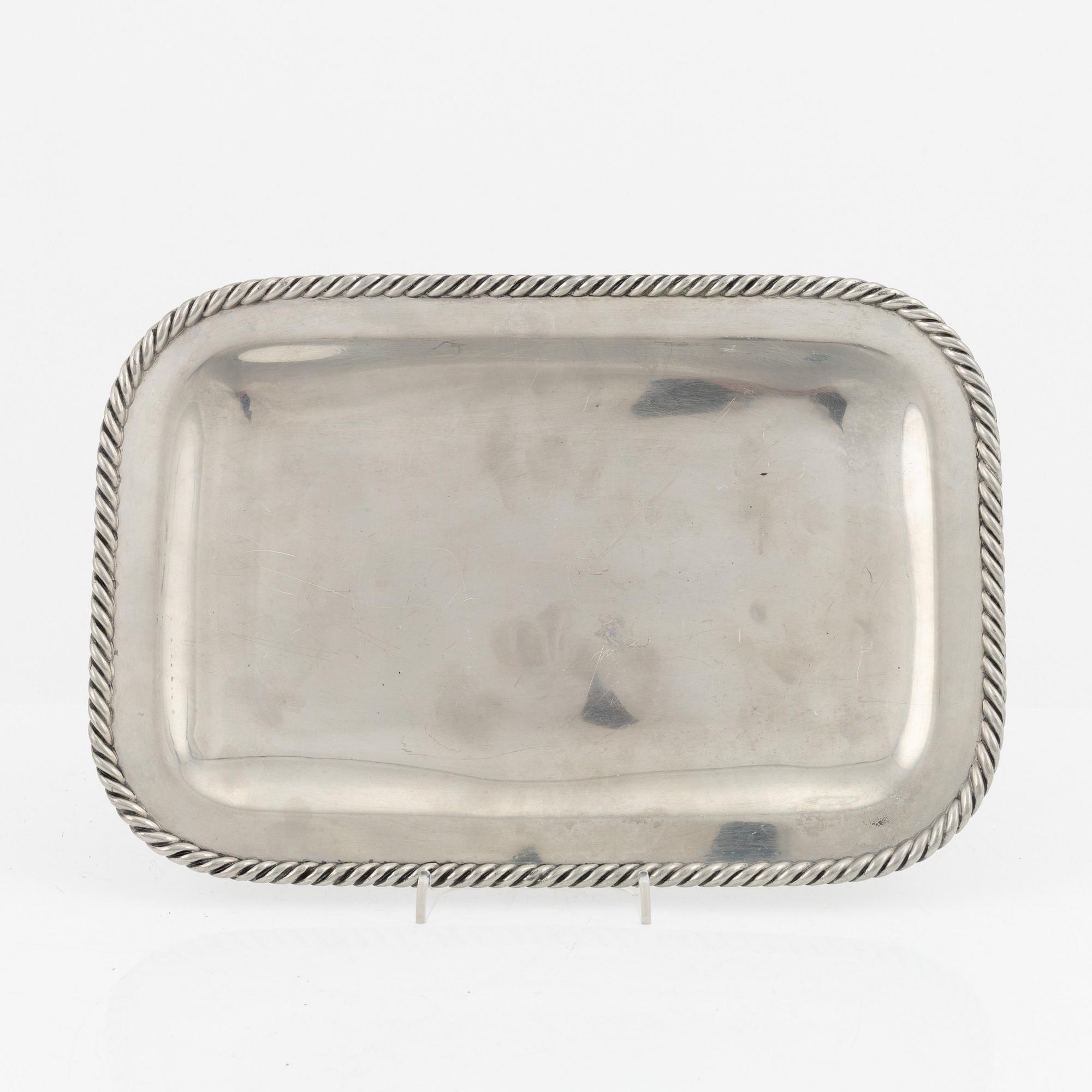 Estrid Ericson, bricka, tenn, Firma Svenskt Tenn, Stockholm, 1952.