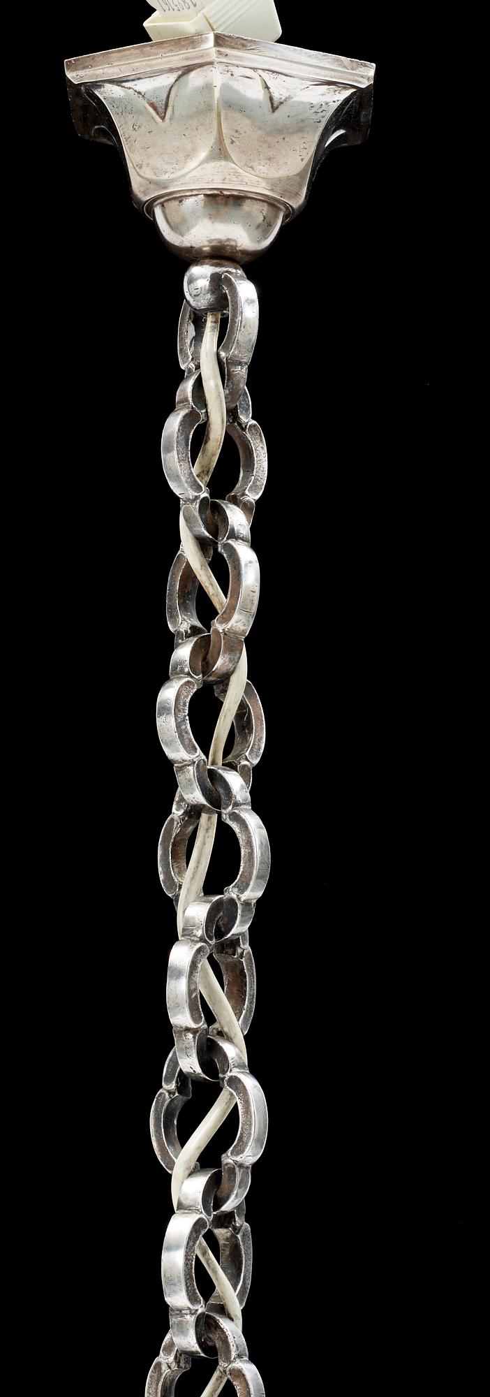 LJUSKRONA, metall, 1900-tal. Höjd ca 108 cm.