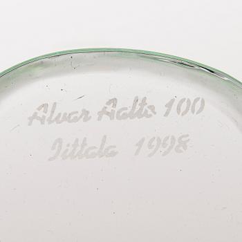 ALVAR AALTO, VASER, 3 st, glas, Iittala, 1980/90-tal.