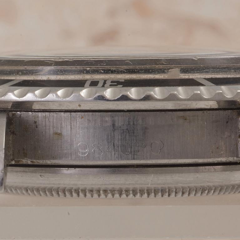 ROLEX, Oyster Perpetual, Submariner (200m=660ft), "Upper-underline, gilt, meter first, pointed crown guards",