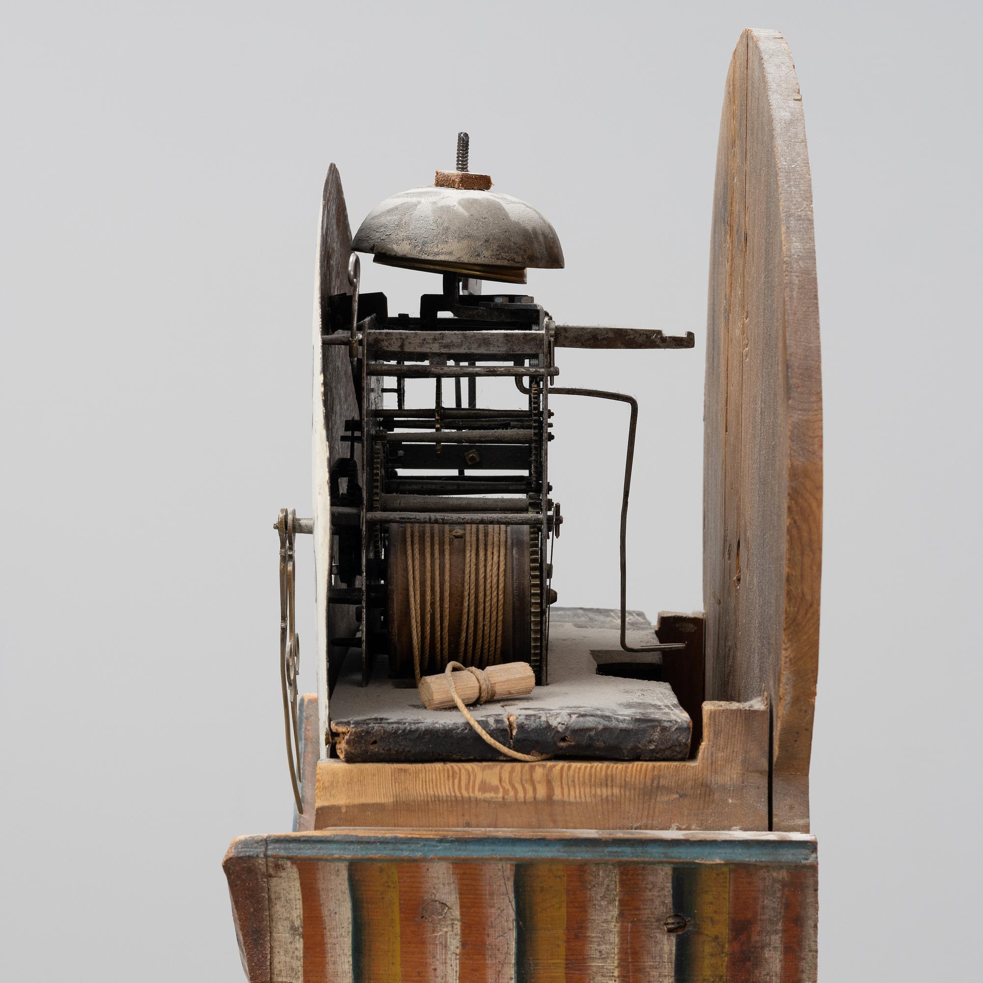 A Swedish provincial painted longcase-clock, dated 1847.