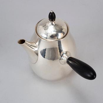 GEORG JENSEN, a three piece sterling silver coffee set, Copenhagen, Denmark, post 1945, design nr 80 A and F.