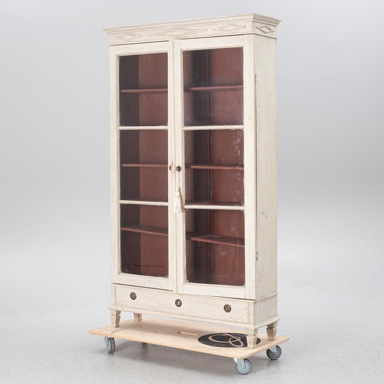 A Gustavian style display cabinet, circa 1900.