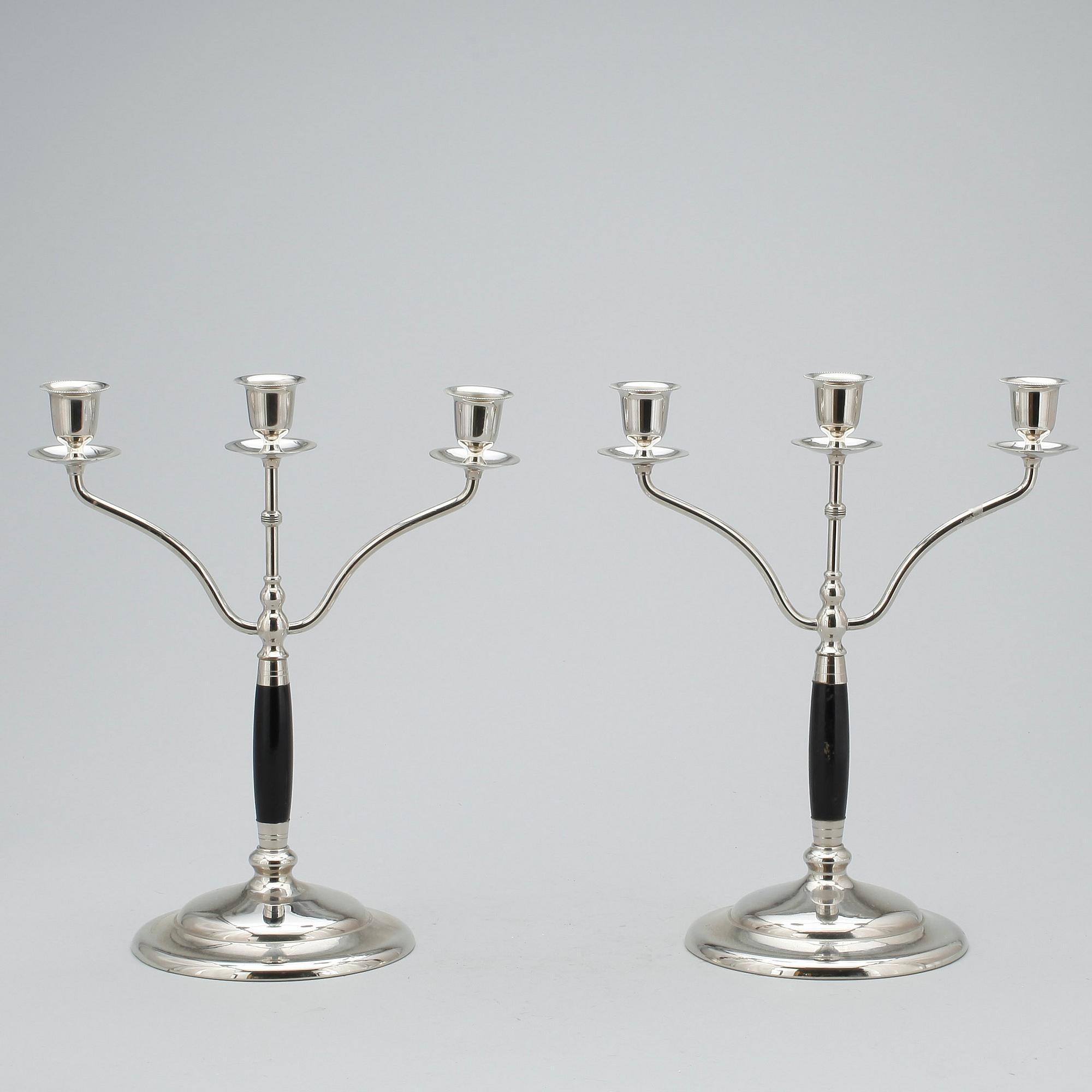 KANDELABRAR, ett par, art deco, 1930/1940-tal.