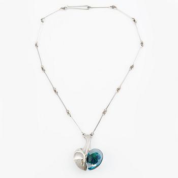 Björn Weckström, necklace, "Space Apple", sterling silver and acrylic. Lapponia 1976.