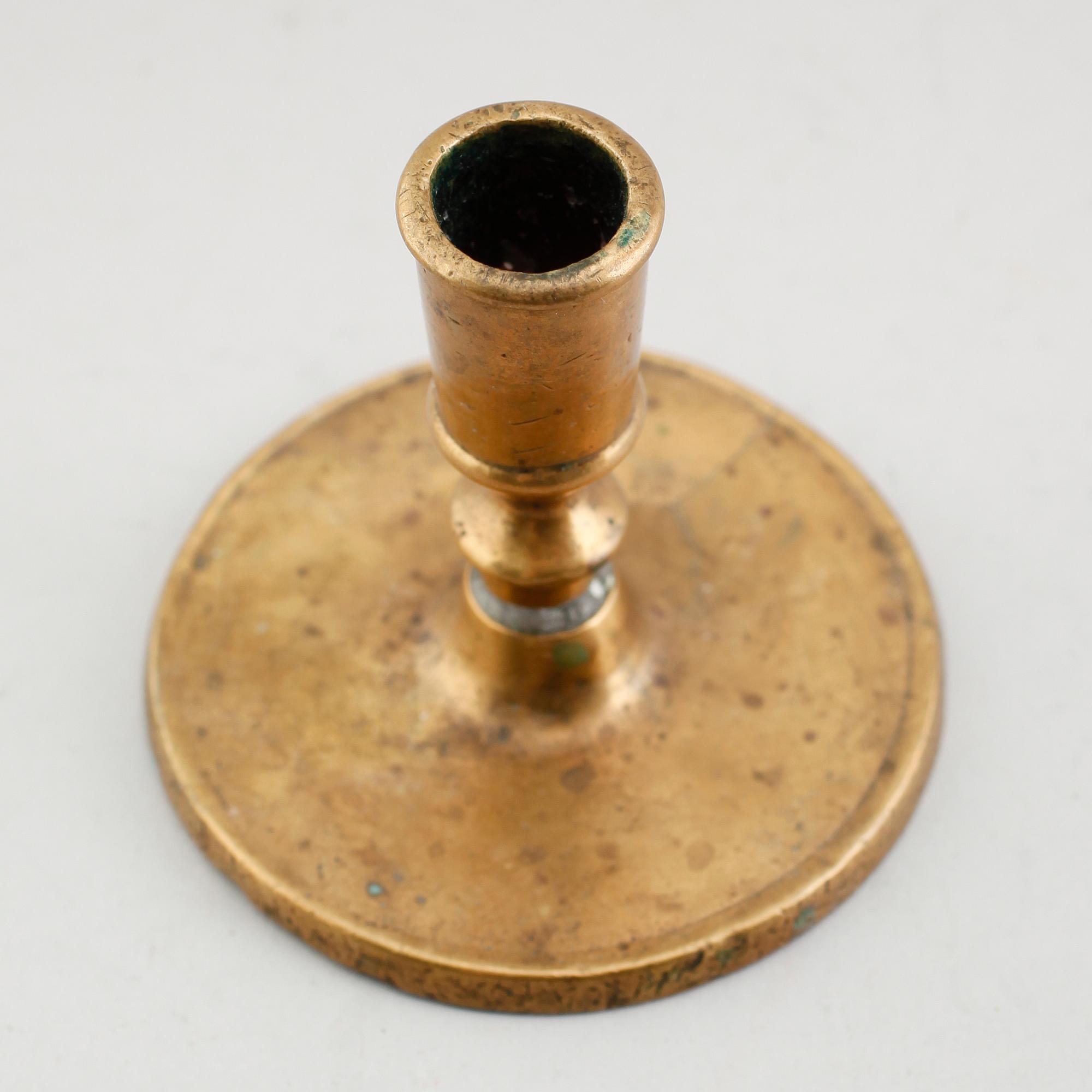 LJUSSTAKE, mässing, barock, 1700-tal.