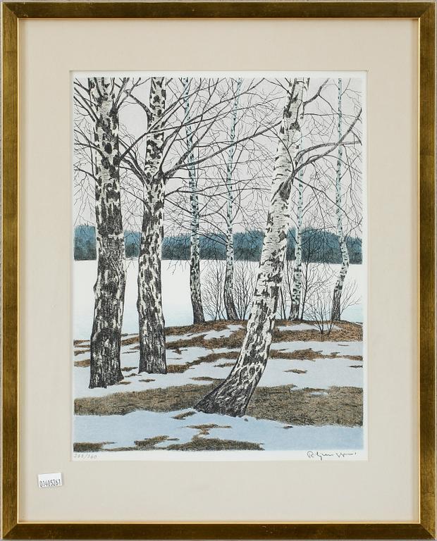 REINHOLD LJUNGGREN, 3 st, färglitografier, signerade och numrerade 70/360, 312/360, 208/360.