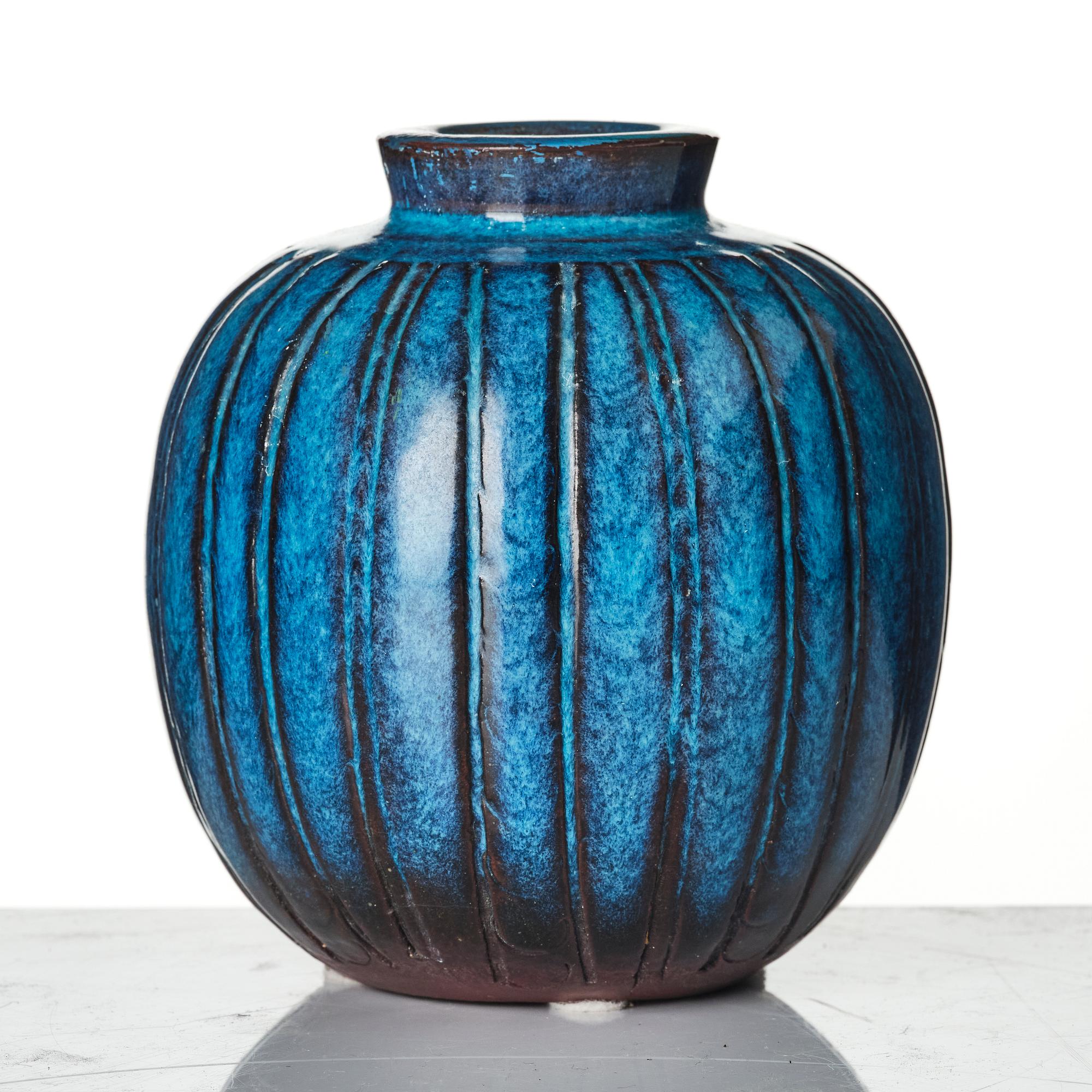Wilhelm Kåge, Two Farsta stoneware vases, Gustavsberg Studio, 1948 and 1950.