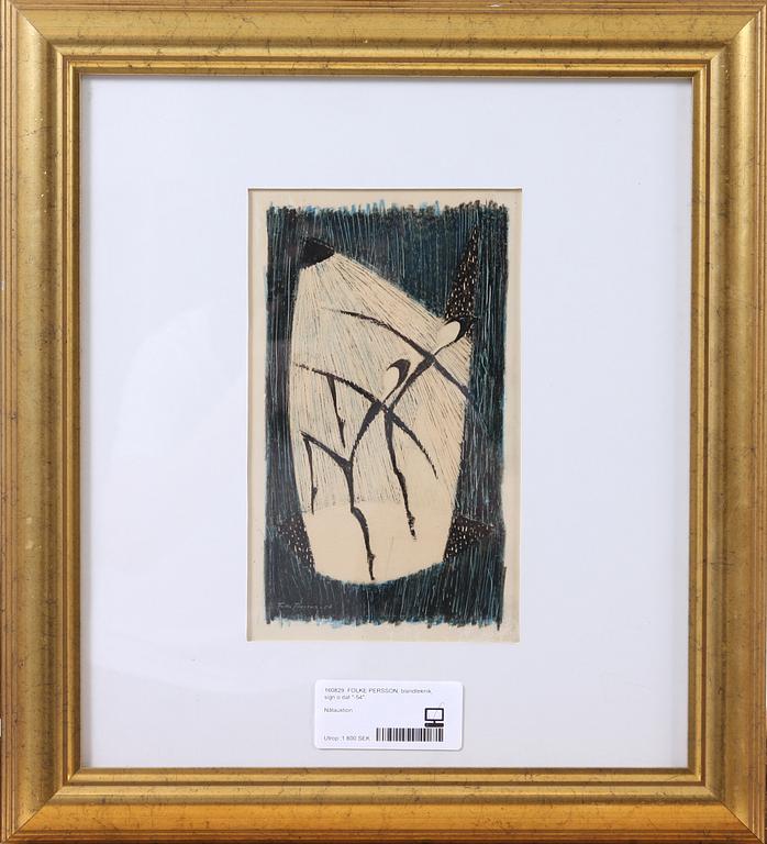 FOLKE PERSSON, blandteknik, sign o dat "-54".