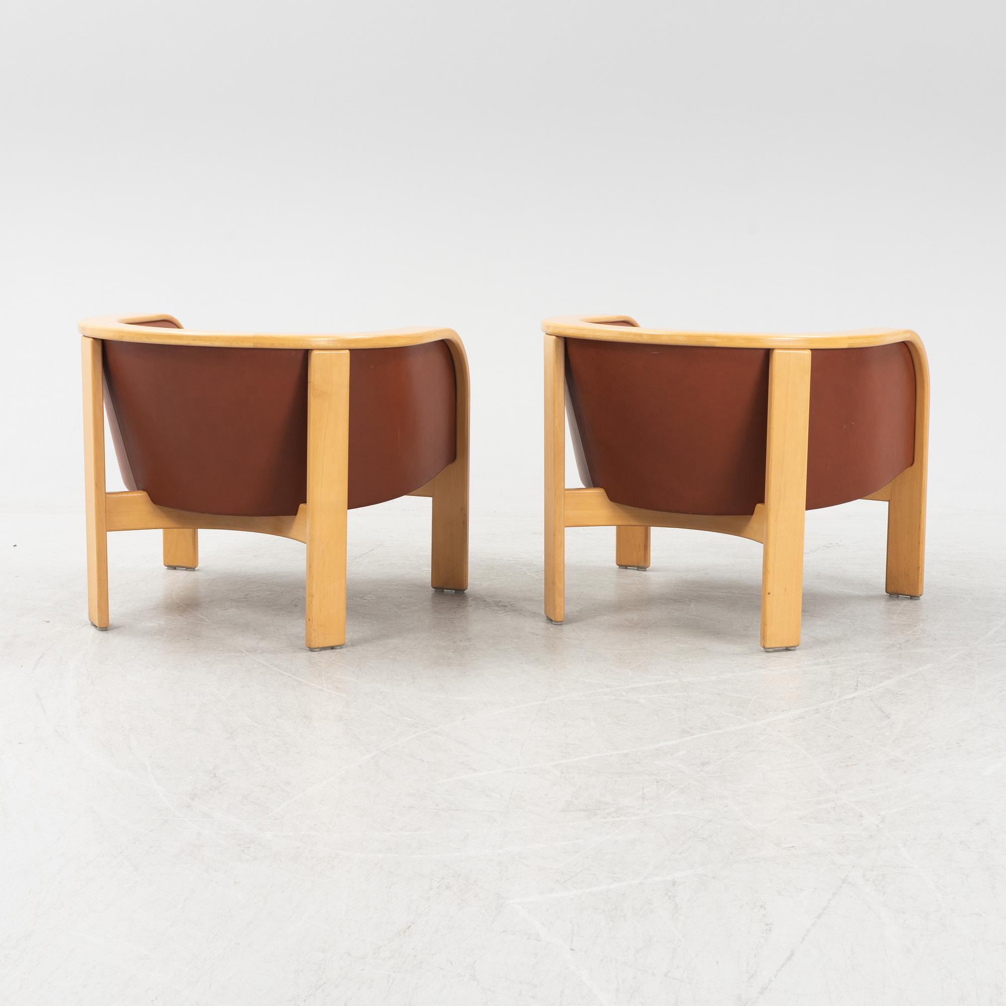 Björn Hultén, a pair of 'Barbro' lounge chairs, Gärsnäs, model designed in 1972.