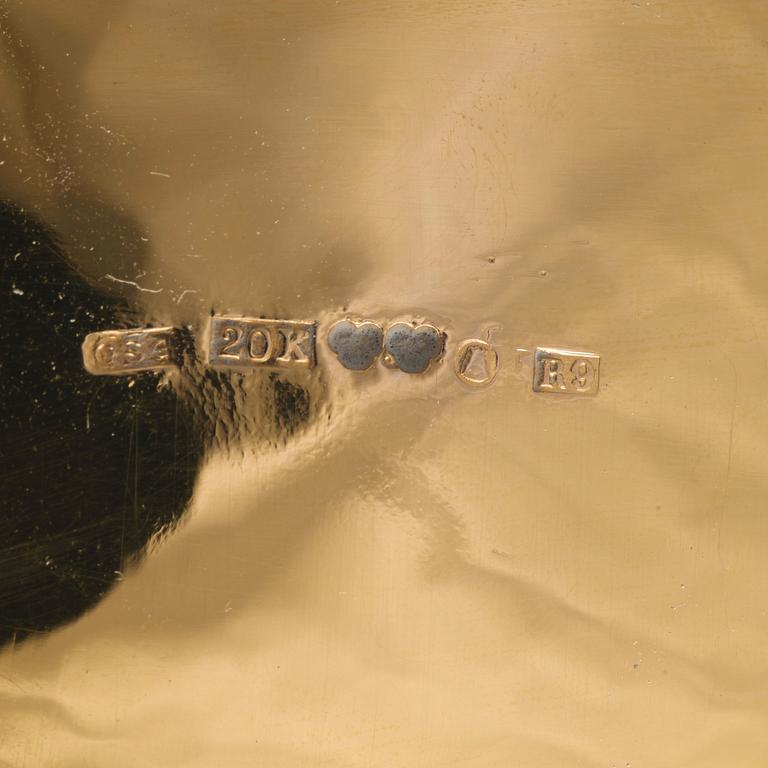 A Swedish rococo-style gold coffee-set, mark of Gustaf Schönning, Stockholm 1967.