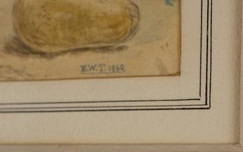 OKÄND KONSTNÄR 1800-TAL, Akvarell, signerad EWT och daterad 1869.