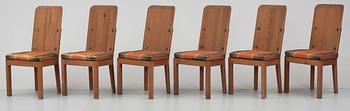 An Axel-Einar Hjorth set of 'Lovö' pine chairs by NK, Sweden 1930's.