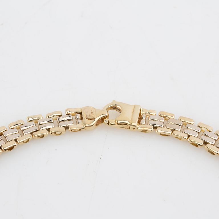 Necklace 18K two-tone gold with cabochon-cut sapphires, Cuccarolo Costante, Vicenza Italy.