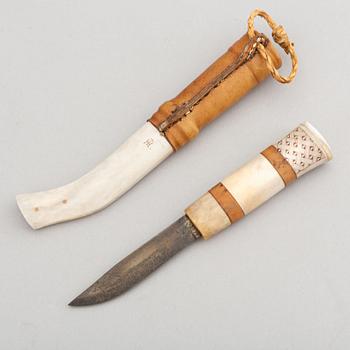 Two Sami knives, one by Tage Hjerpe.