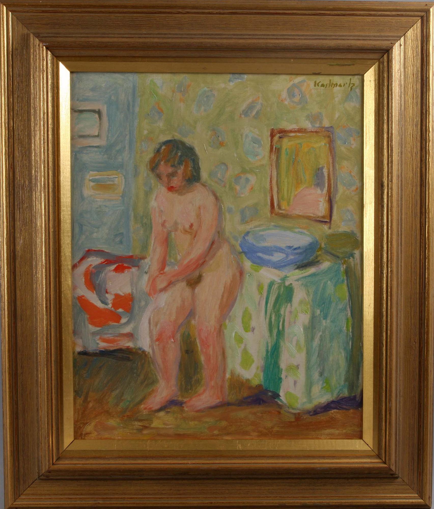 GERHARD KARLMARK, gouache resp olja på duk, sign.