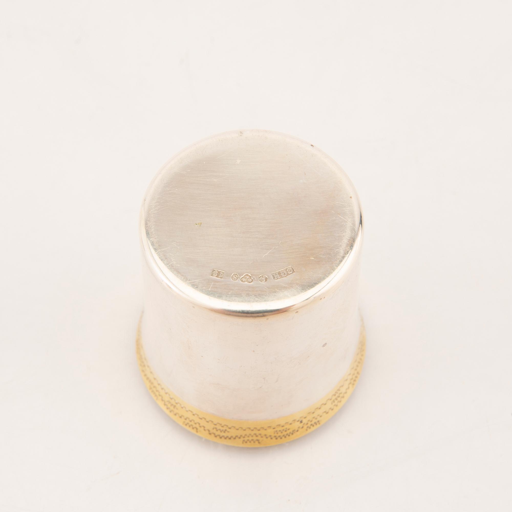 CG Hallberg supbägare 10 st silver Stockholm 1950-tal.