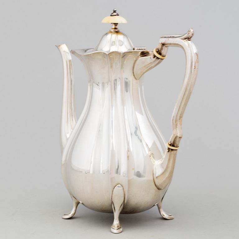 A SILVER COFFEPOT by Guldsmedsaktiebolaget GAB, Stockholm 1924.