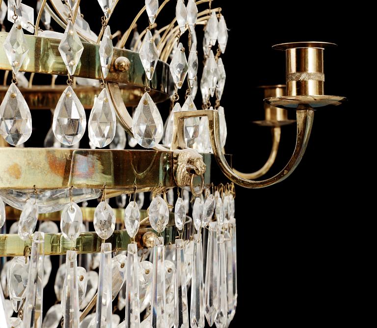 A Gustavian style 20th century seven-light chandelier.