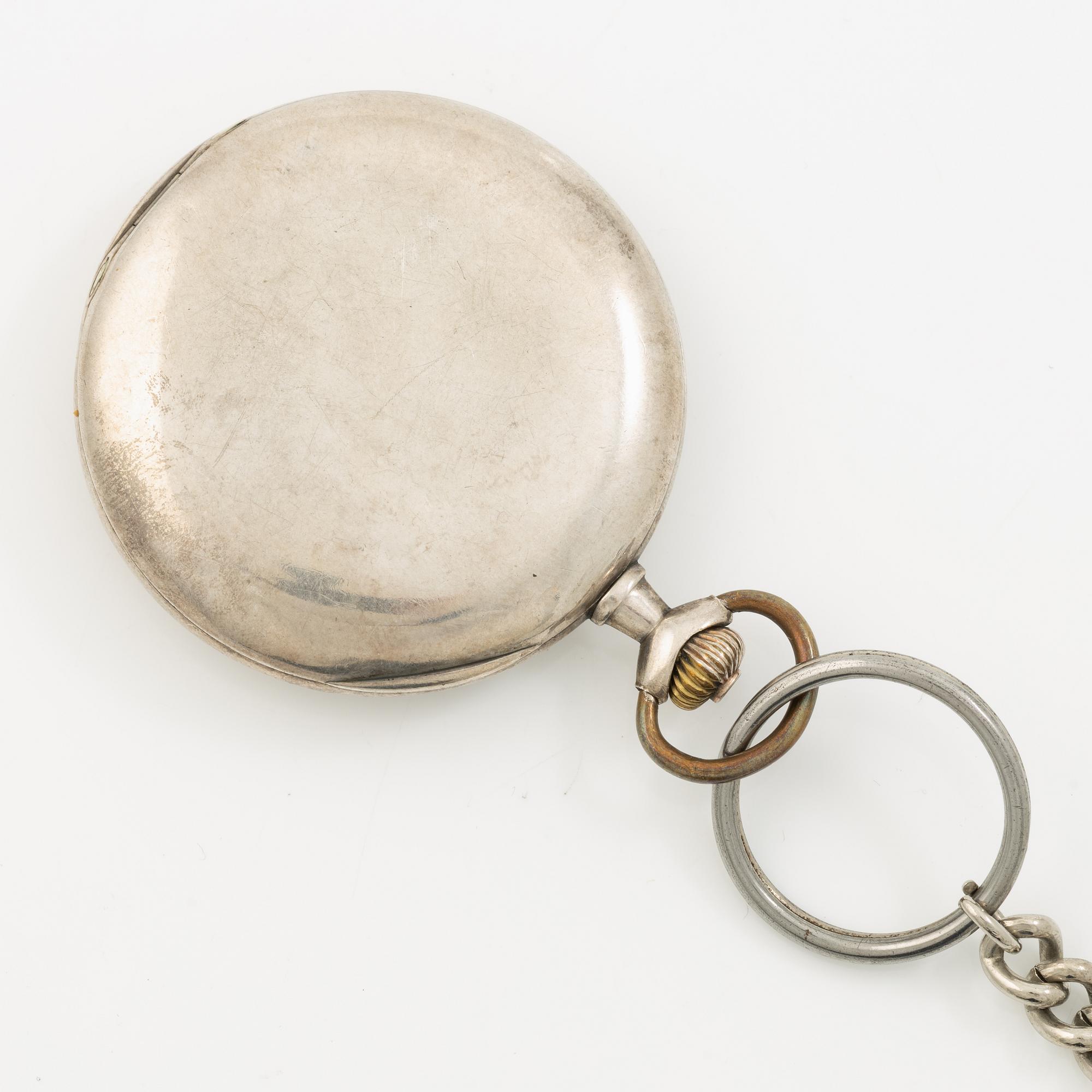 Omega, pocket watch, hunting case, "Red Twelve", 51 mm.