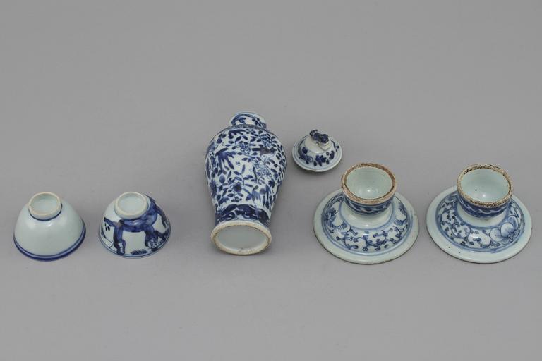 PARTI PORSLIN, 4 st, porslin, Kina, 1800/tidigt 1900-tal.