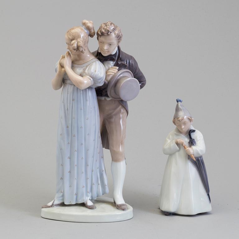 Two porcelain figurines, Royal Copenhagen.