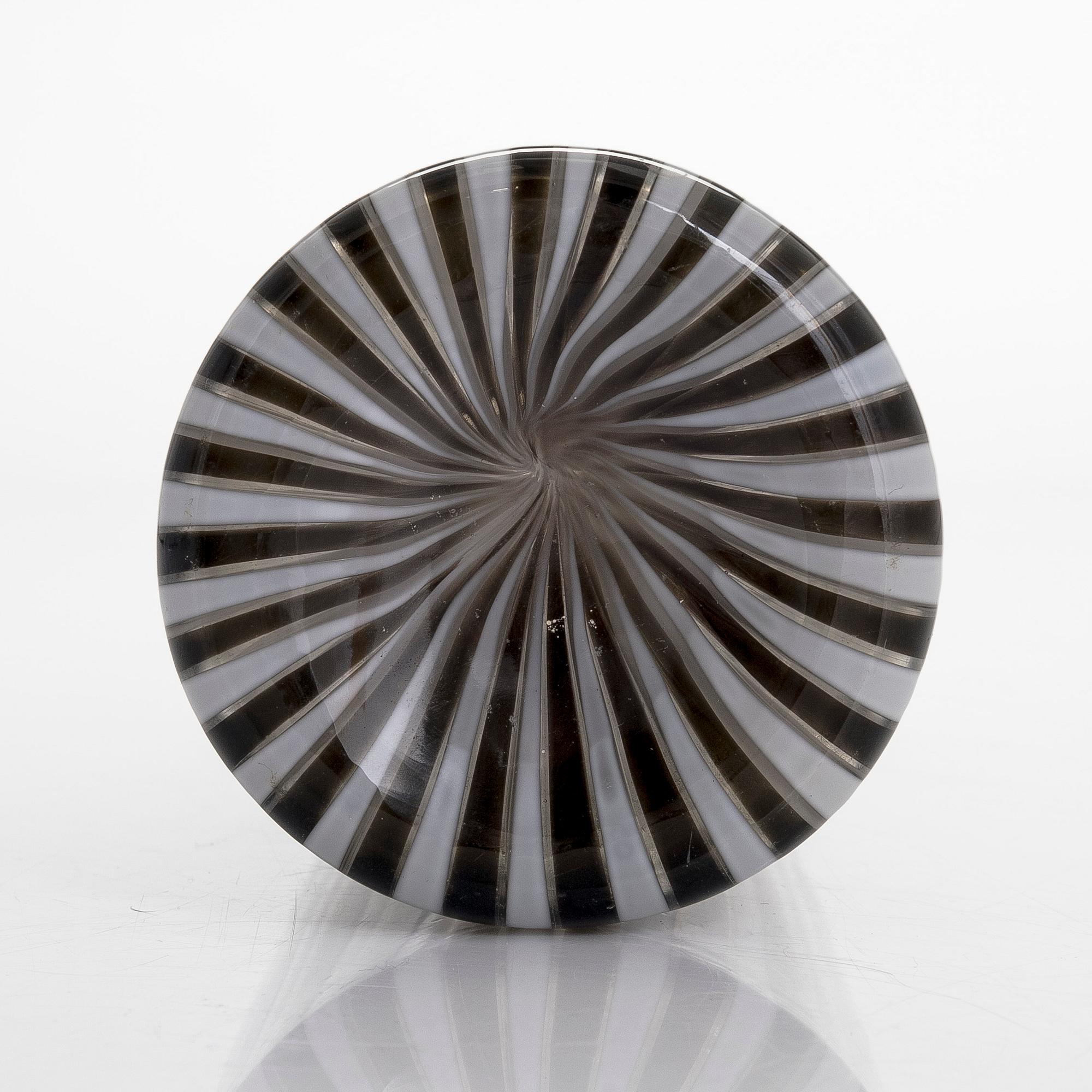 Gio Ponti, a glass bottle '4500' signed Venini, Murano and three drinking glasses, Italy.