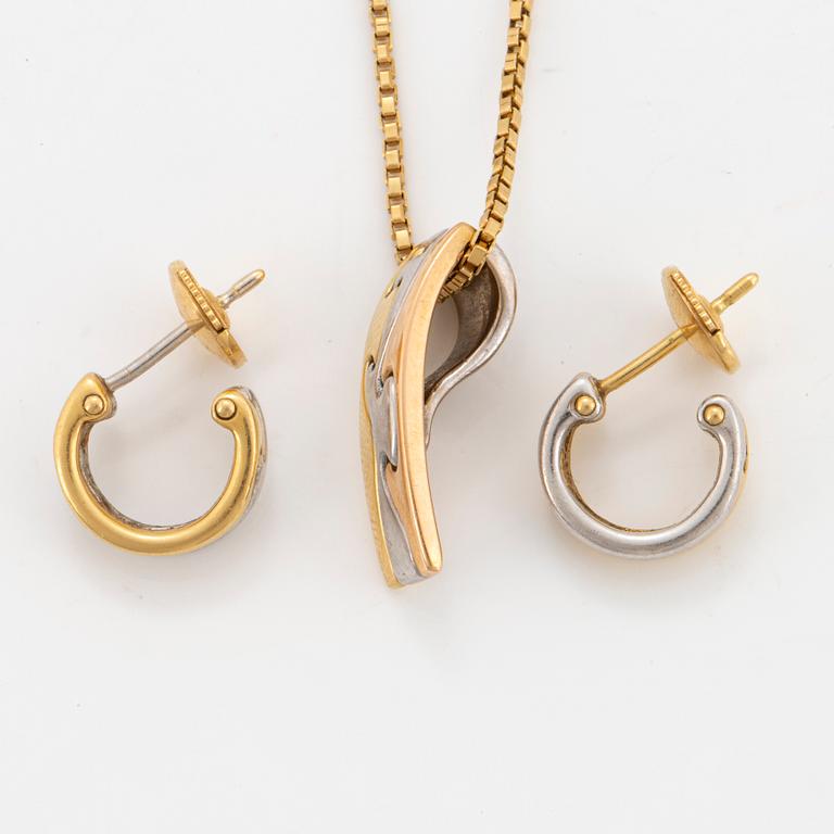 GEORG JENSEN, Set, Fusion, earrings and pendant 18K guld.