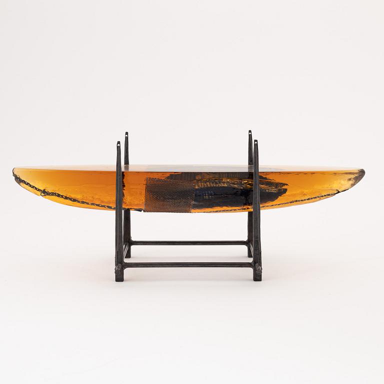 Bertil Vallien, a cast glass sculpture of a boat, Orrefors, Sweden.