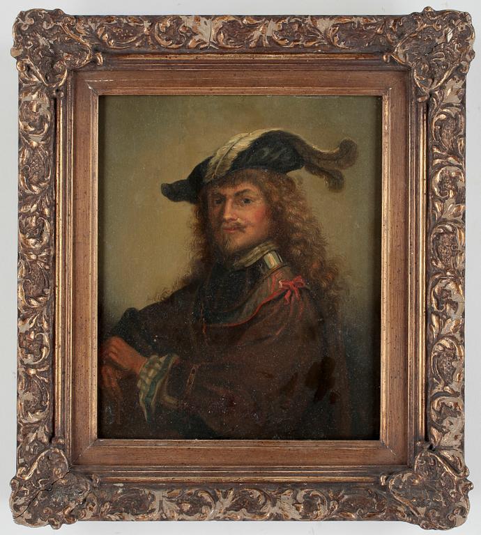 OKÄND KONSTNÄR, olja på pannå, 1800-tal.