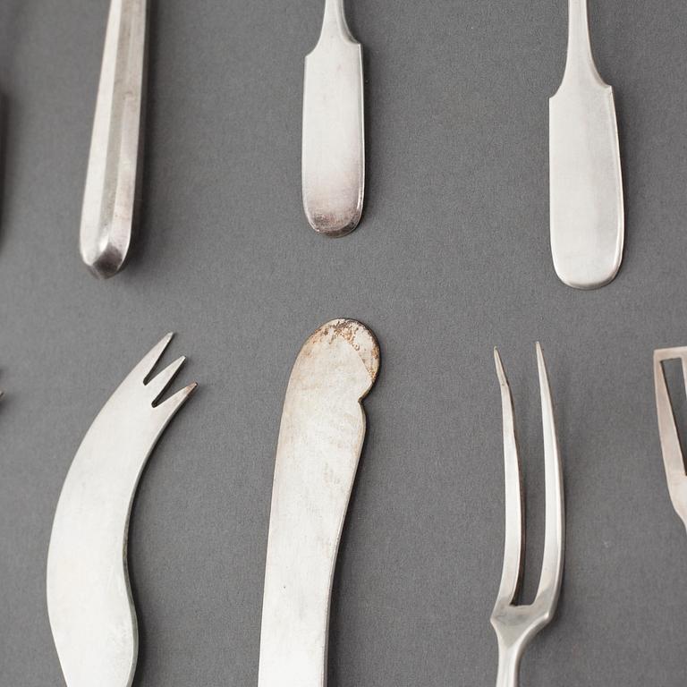 68 pieces of silver cutlery from R Lange in Estonia, first half of the 20th century.