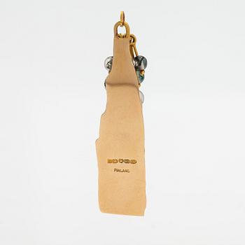 Björn Weckström, "Golden tree", a 14K gold pendant  with mossagates. Lapponia 1969.