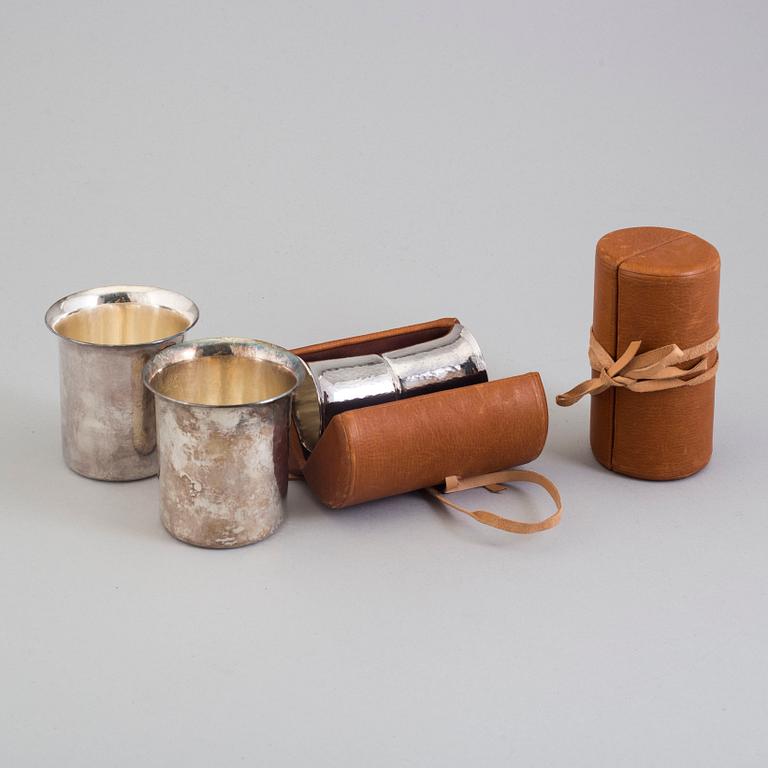EINAR TELANDER, bägare, sex stycken, silver, 592 gram, 1990-tal.