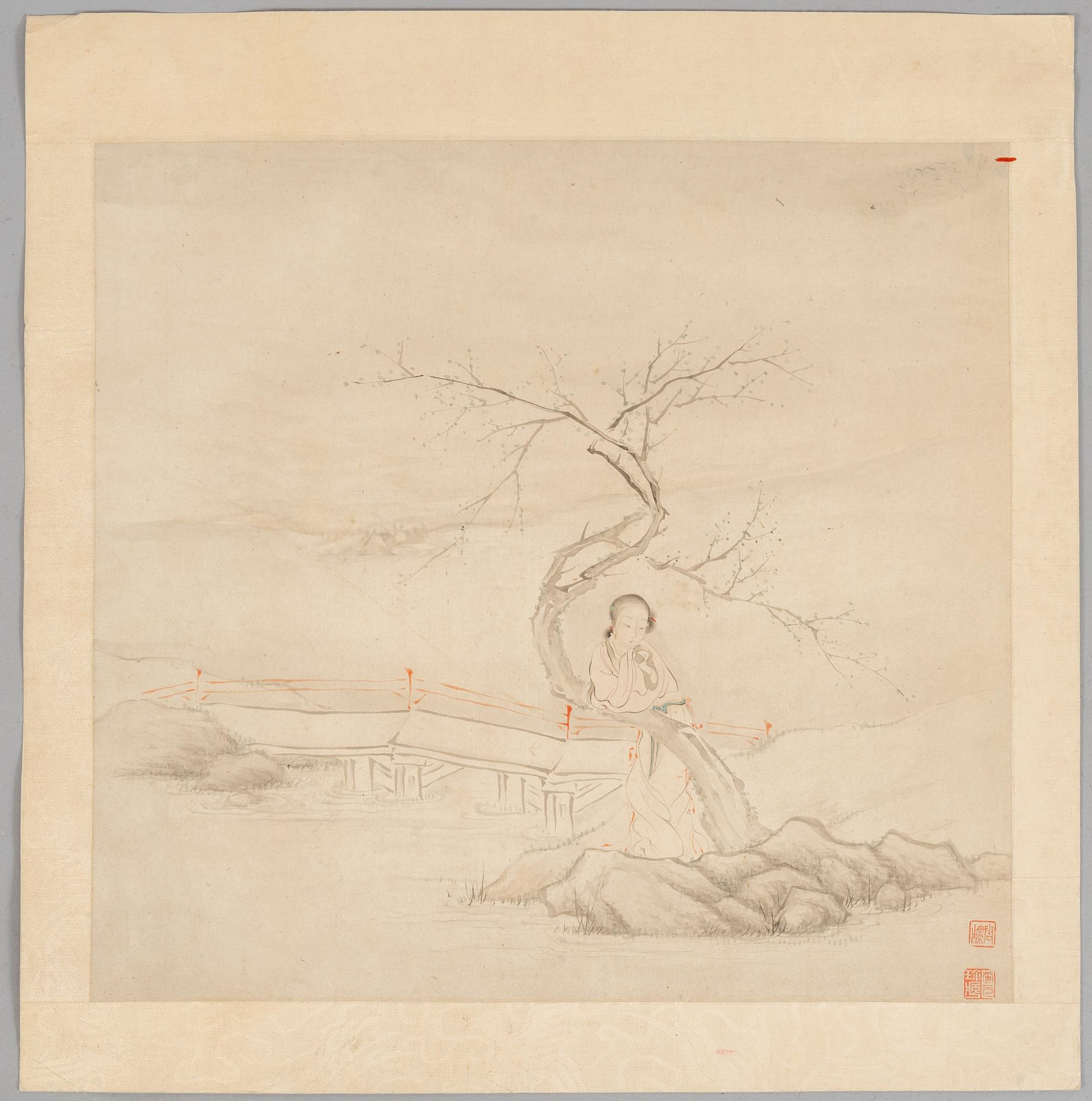 Unidentified artist, Elegant lady in a garden, China, late Qing dynasty / early 20th century.