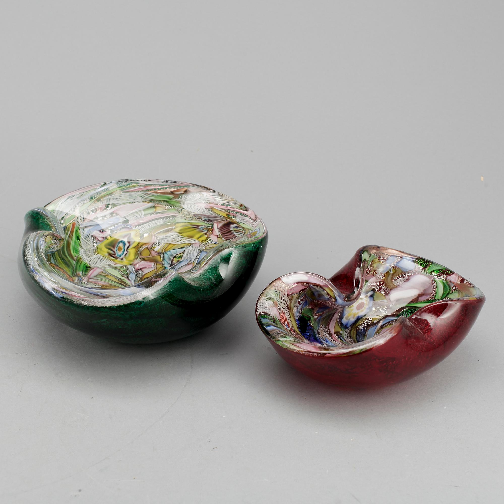 SKÅLFAT, 2 st, Murano, Italien.