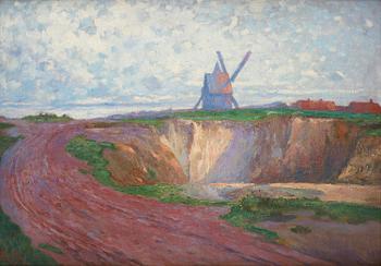 546. Emile Zoir, Landscape with windmill, Etaples.