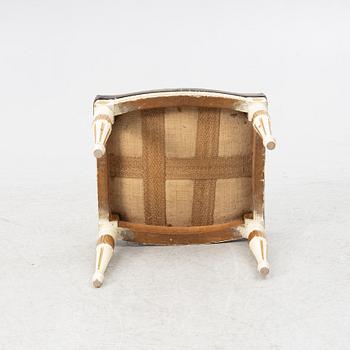 Anders Hellman (father and son, masters in Stockholm 1761-94/1793-1825), a late Gustaivian stool, circa 1800.