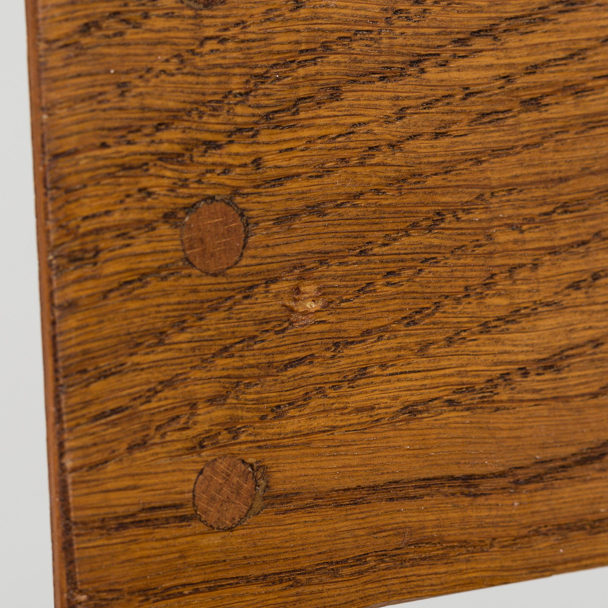 MARIO PRANDINA, an oak table and four chairs, Plinio Il Giovane, Italy.