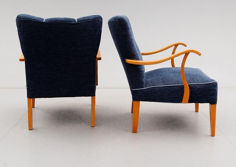 FÅTÖLJER, 1 par, 1900-talets mitt.