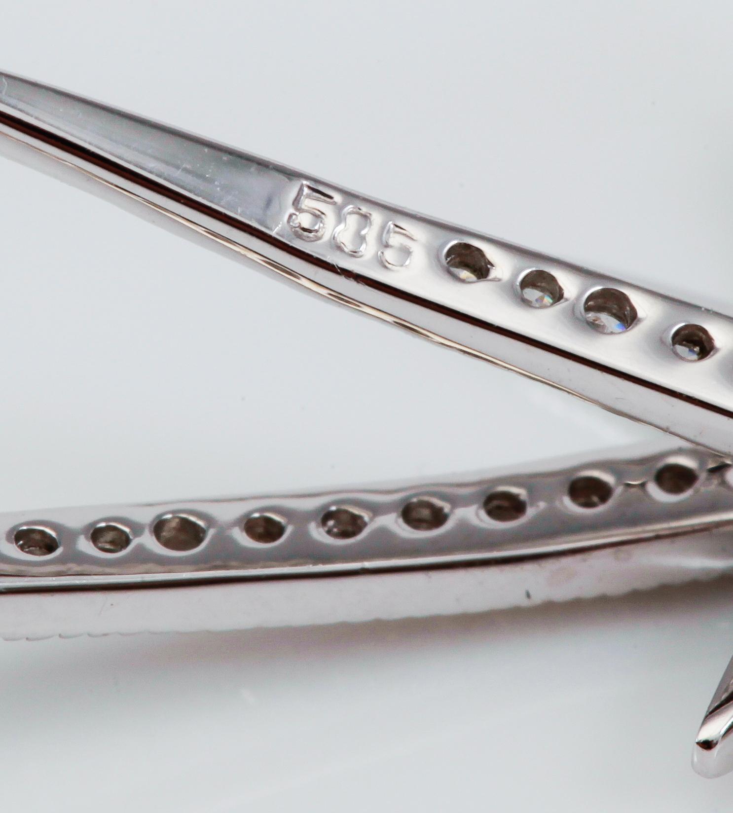 ÖRHÄNGEN, 1 par, briljant/åttkantslipade diamanter totalt ca 0.45 ct.