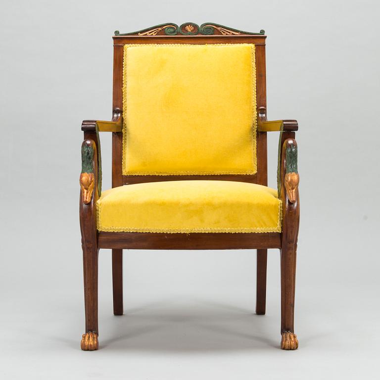 A French, Empire style armchair, around 1820s.