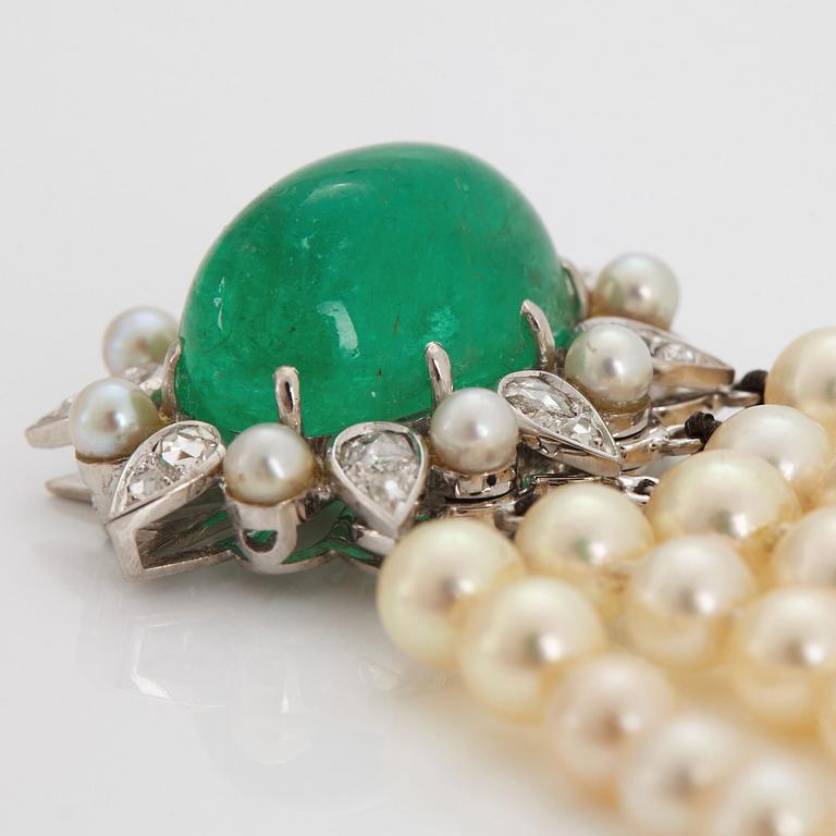 A five strand cultured pearl bracelet.