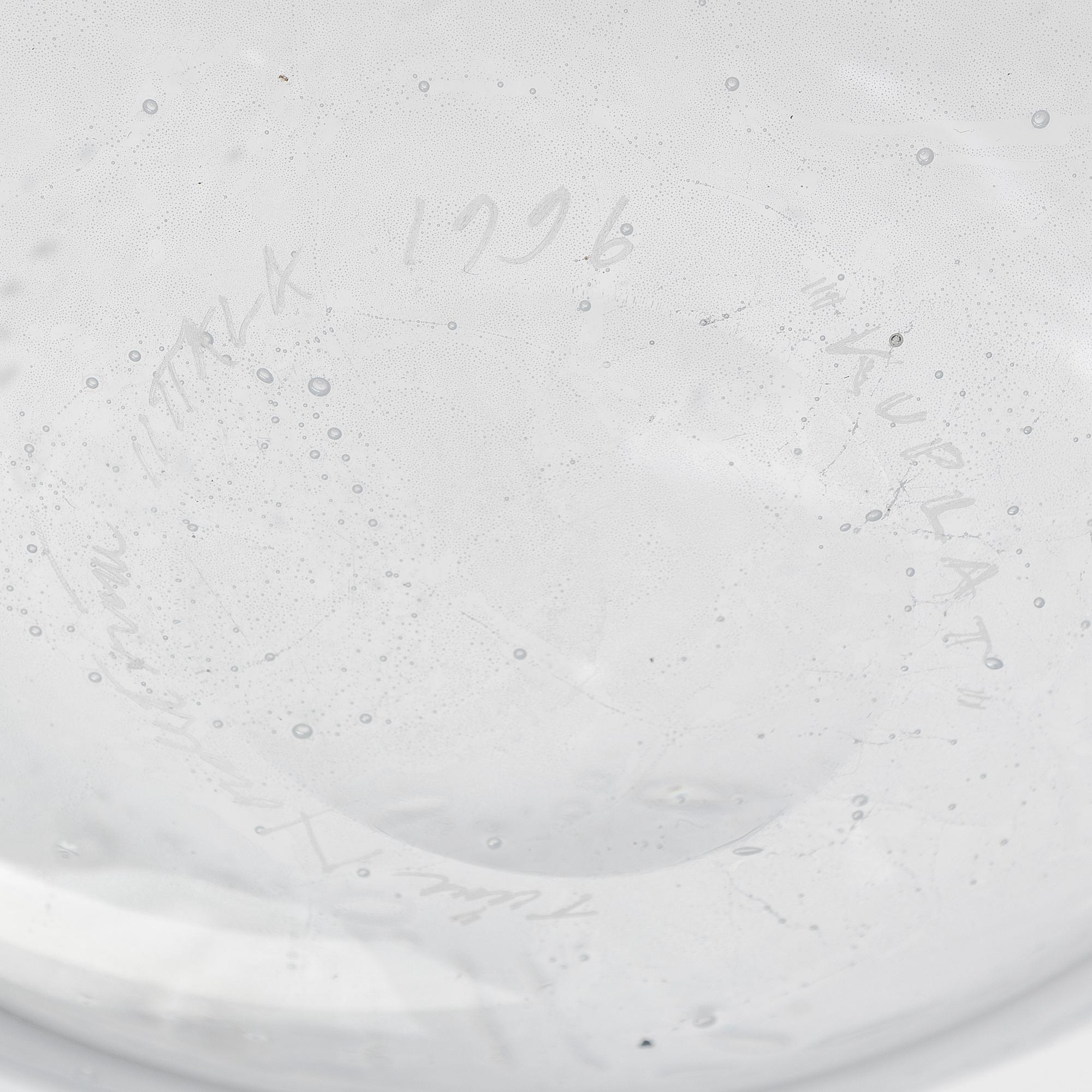 Tiina Nordström, an art glass signed Tiina Nordström, Iittala 1996.