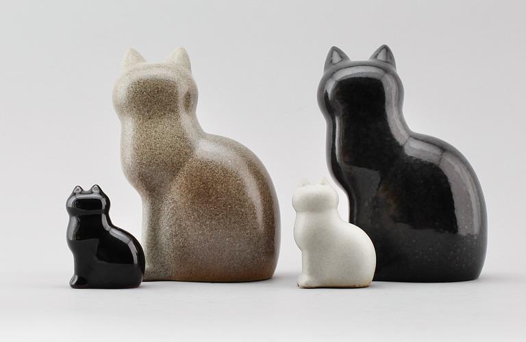 FIGURER, 4 st, stengods, Lisa Larson, Gustavsberg.