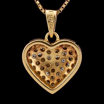 HÄNGE, 18k guld med små åttkantslipade diamanter, kattfotstämplat, 1983. Vikt 7 g.