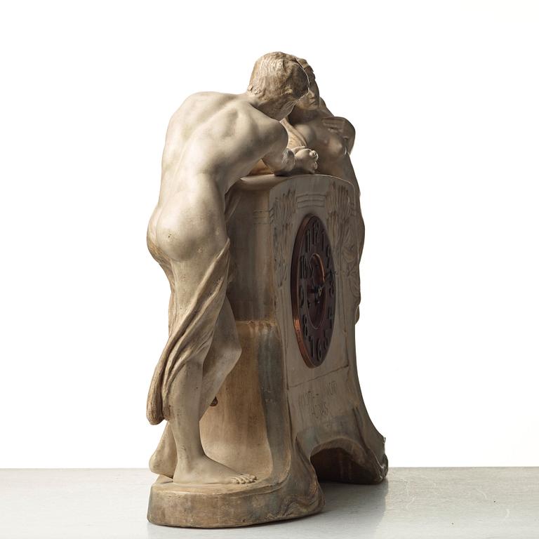 FRIEDRICH GOLDSCHEIDER, a ceramic mantel clock "Amicita", Simon, Wien, ca 1901/02, model 2305.